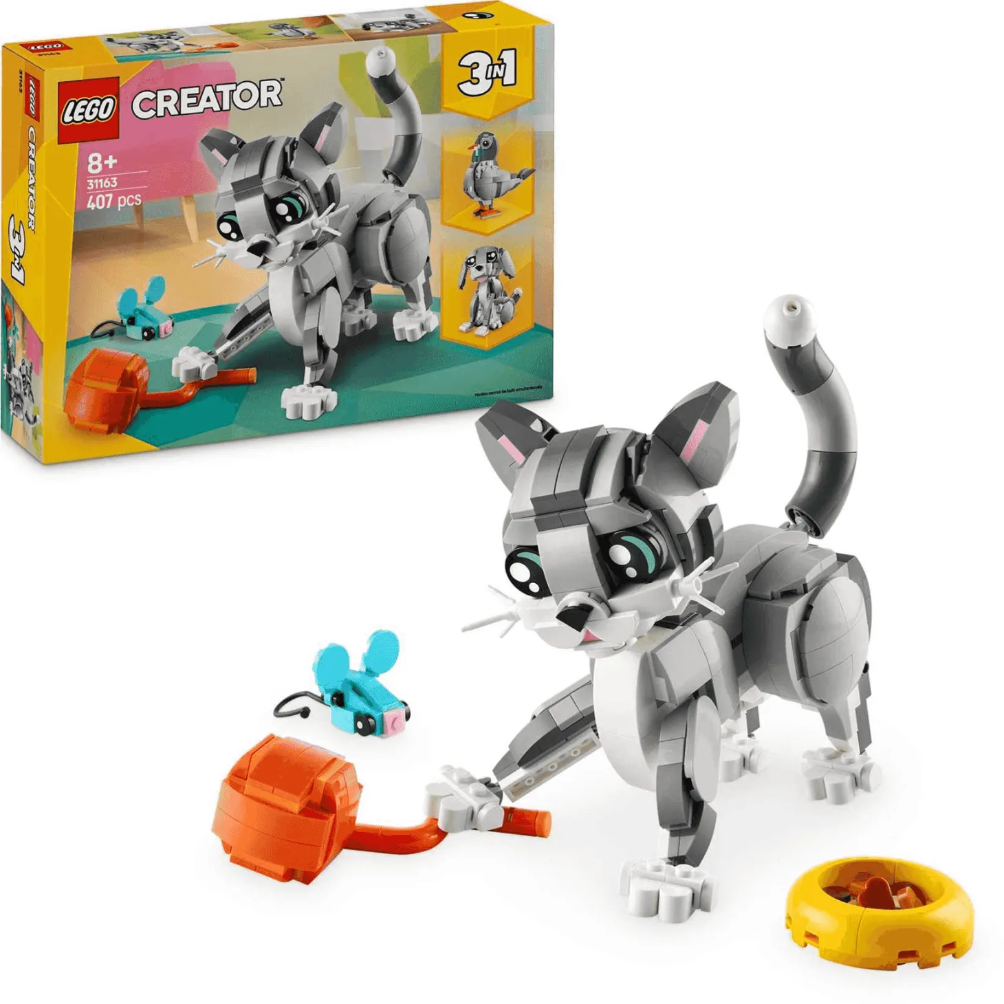 LEGO Creator 3en1 Gato Juguetón Juego con mascotas 31163