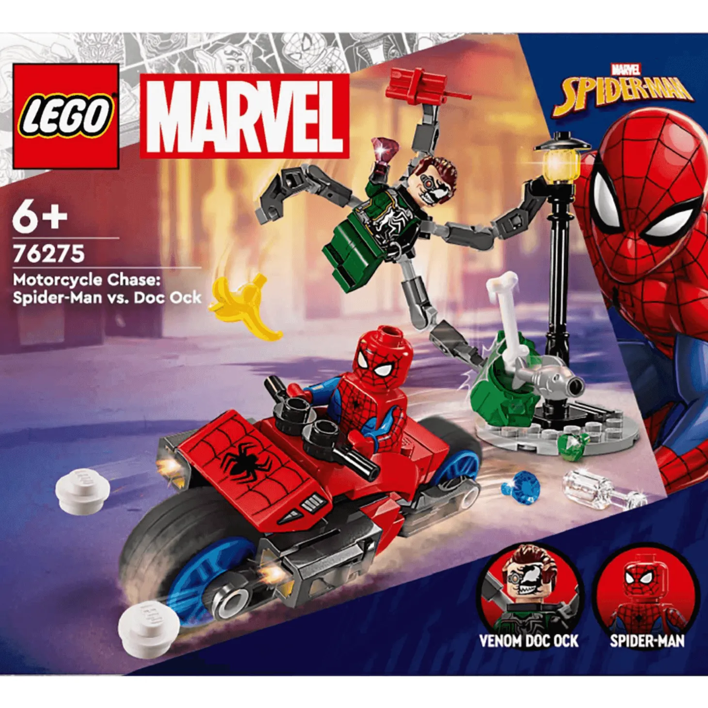 LEGO Marvel Persecución en Moto: Spider-Man vs. Doc Ock 76275