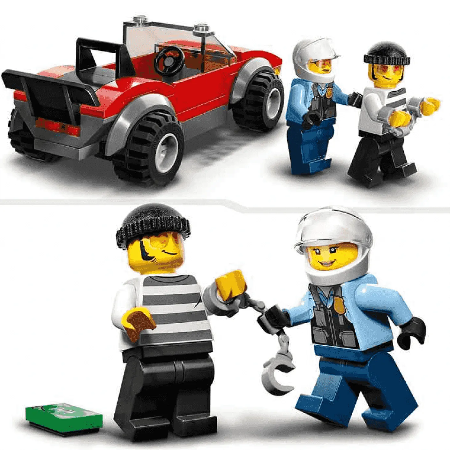 LEGO Moto de Policía y Coche a la Fuga