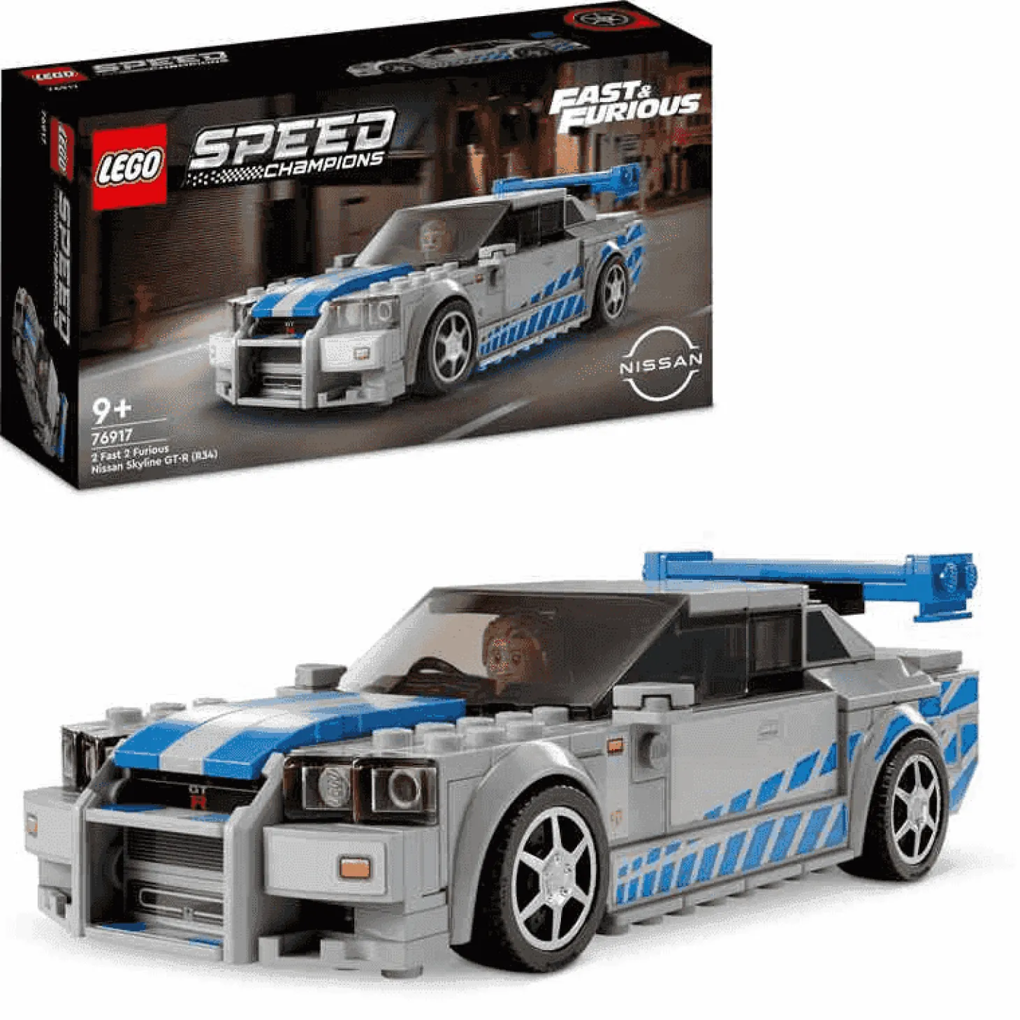LEGO Speed Champions 76917 Nissan Skyline GT-R (R34) de 2 Fast 2 Furious (319 piezas)
