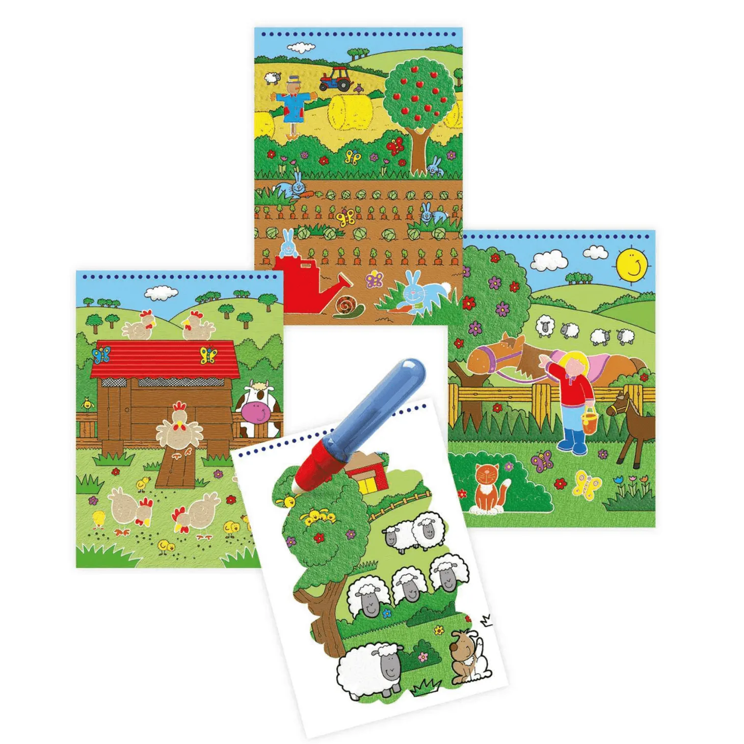 Libreta para Colorear Granja con Rotulador de Agua