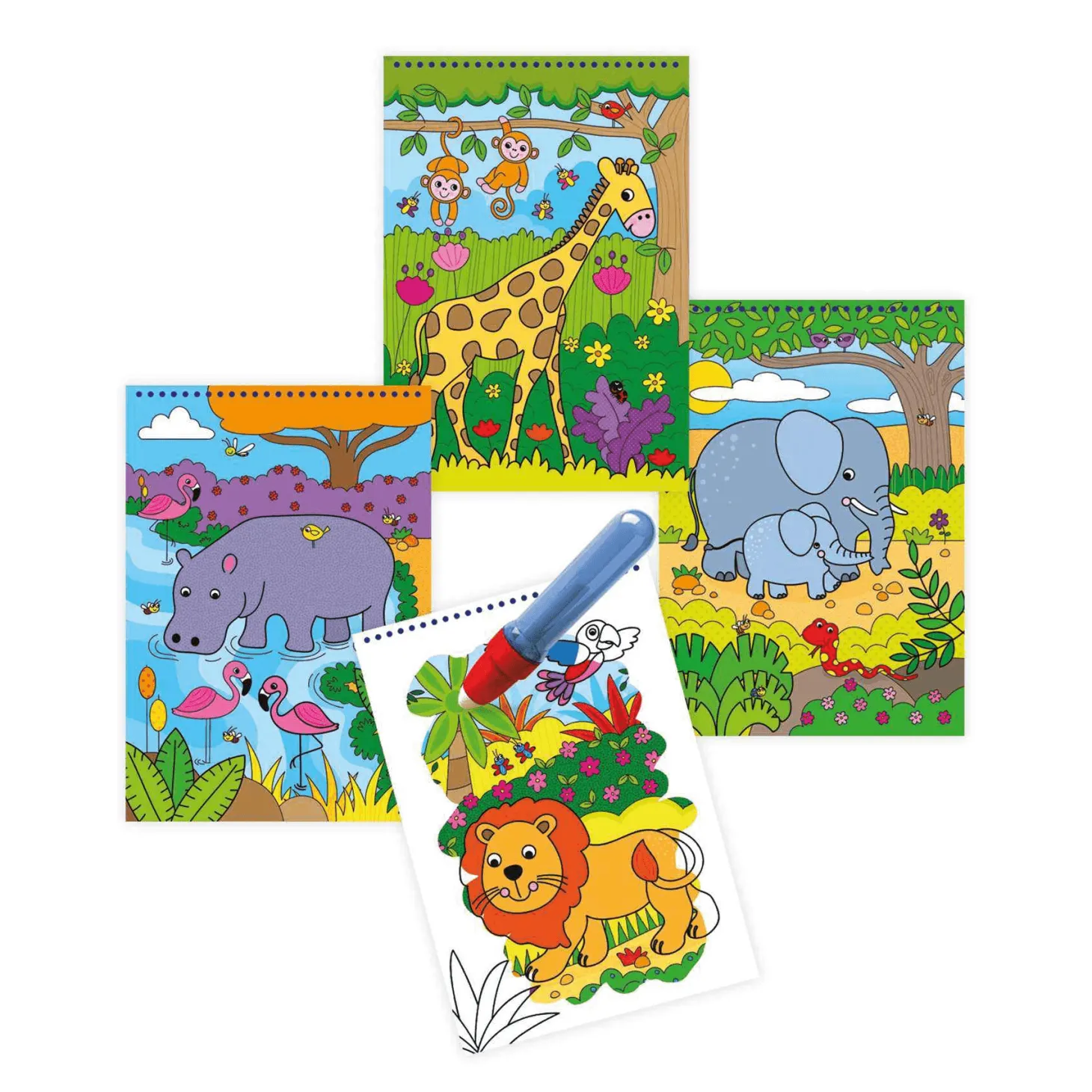 Libreta para Colorear Safari con Rotulador de Agua