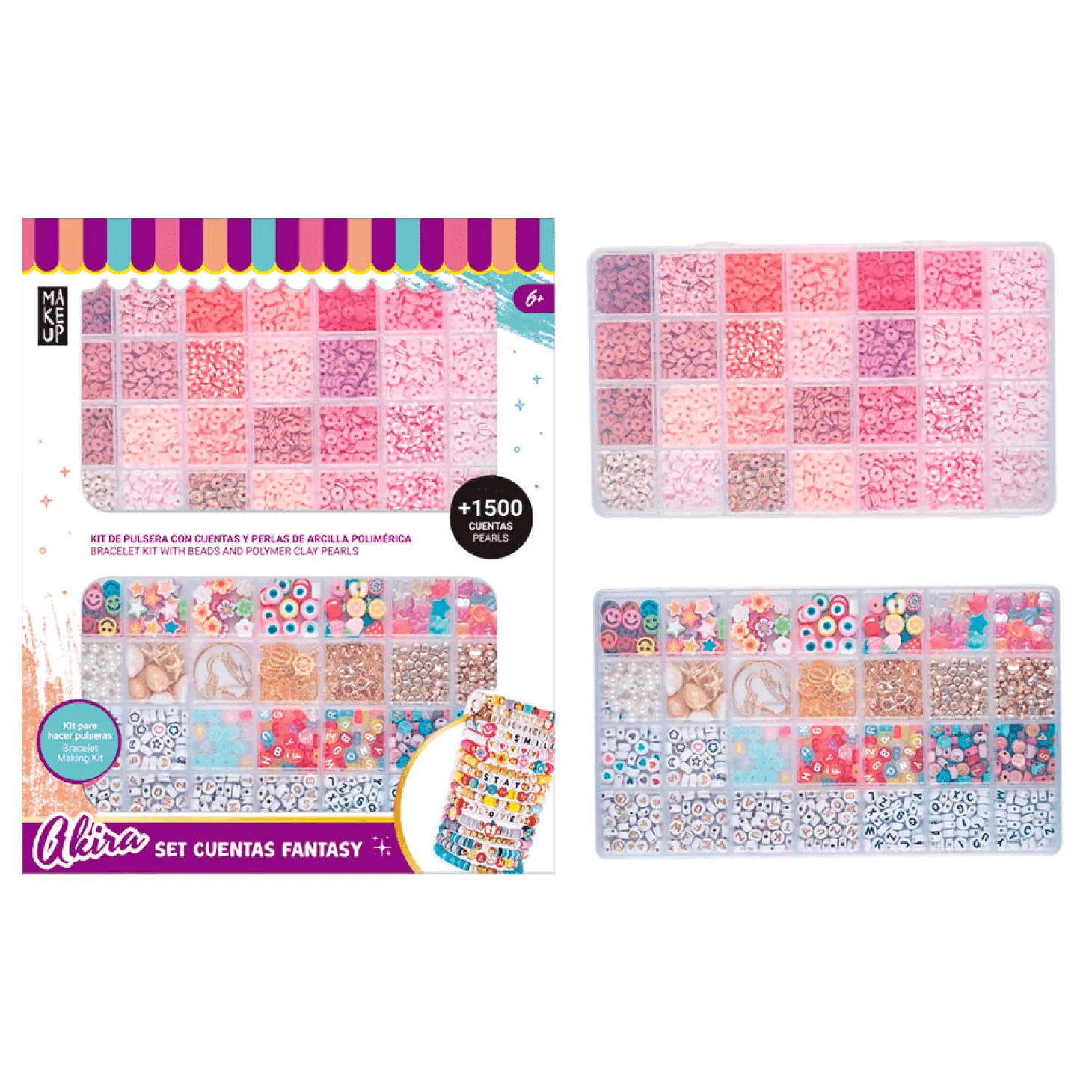 Make Up Planet Akira Set Cuentas Fantasy – kit de 1500 abalorios 6+