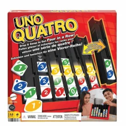 Mattel Games UNO Quatro Juego de mesa cuatro en raya con fichas