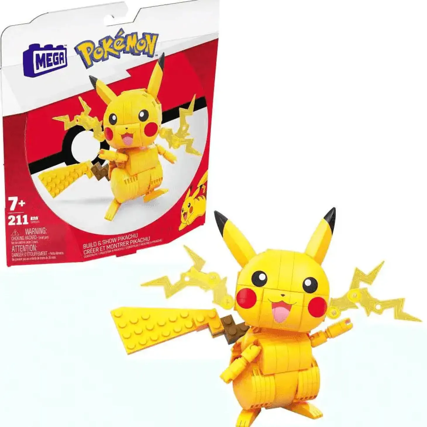 Mega Construx Pokémon Construye y muestra Pikachu - Juguete de Mega Pokémon