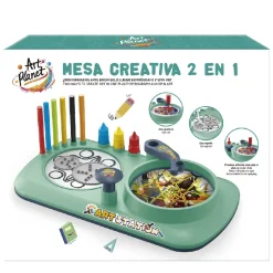 Mesa Creativa 2 en 1 Art Planet – Set artístico infantil con espirógrafo y spin art (3+)