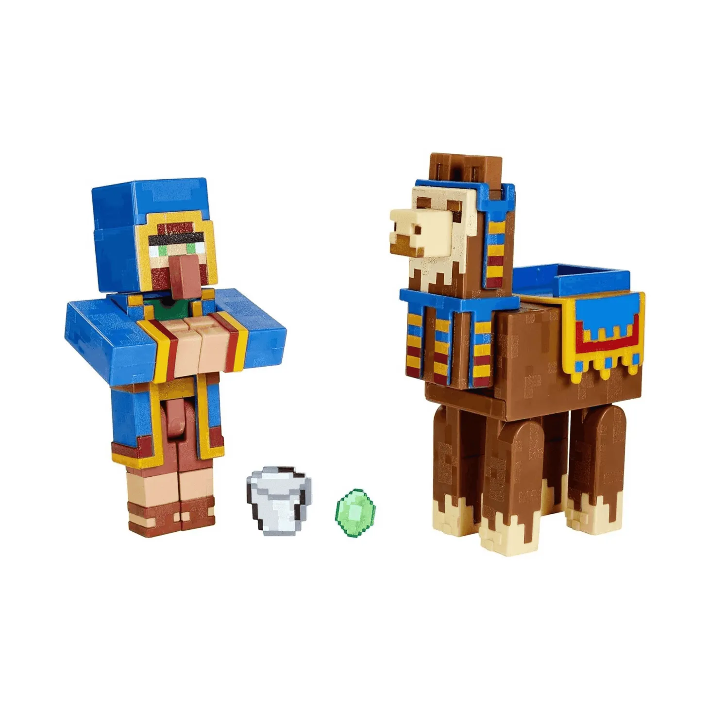 Minecraft Pack 2 Figuras raft-a-Block Wandering Trader and Llama Figures