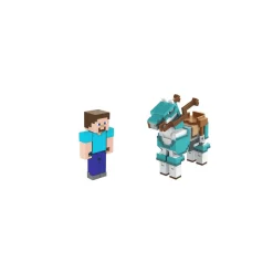 Minecraft Pack 2 Figuras Steve Caballo con armadura