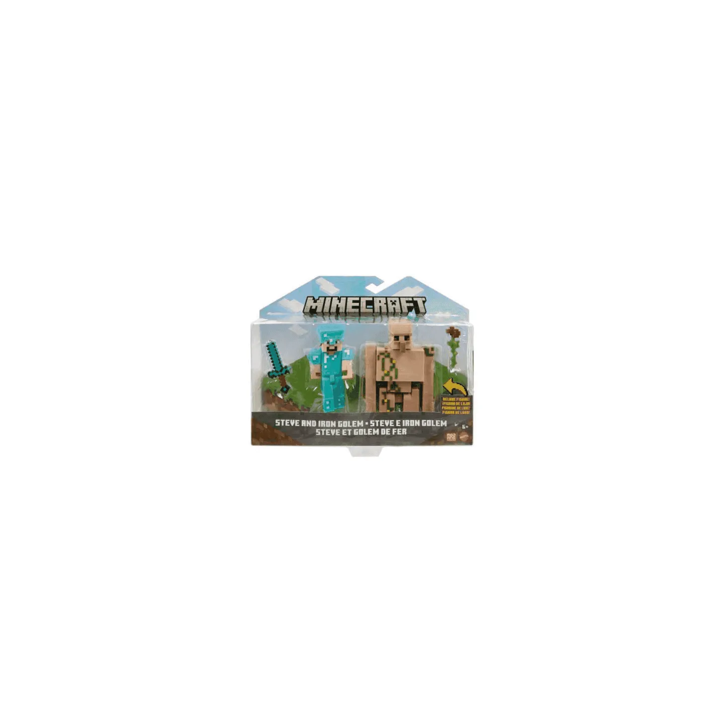 Minecraft Pack de 2 Figuras Steve y Iron Golem