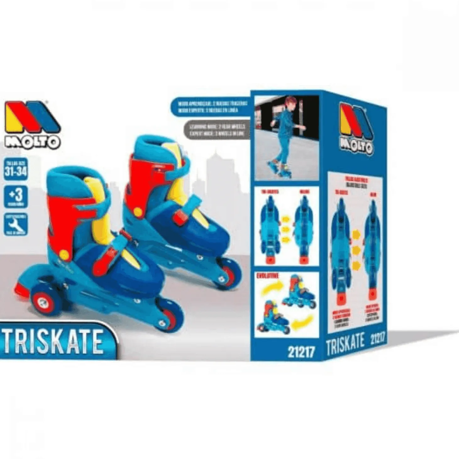 Molto Patines Azules en Línea 3 in line Convertible