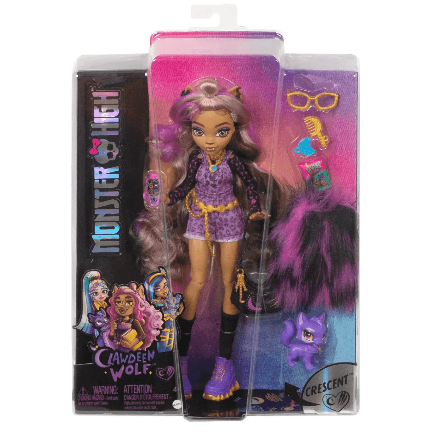 Monster High Clawdeen Wolf Muñeca articulada con mascota y accesorios de moda
