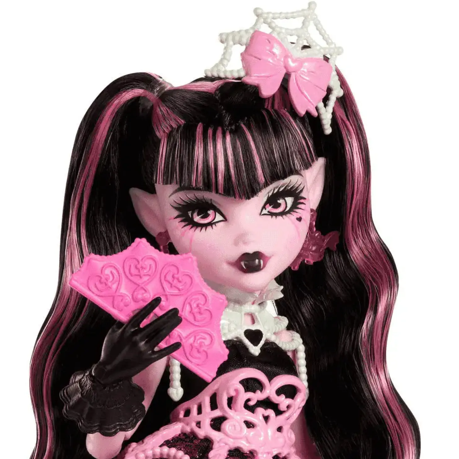 Monster High Cumplespantos Draculaura – Muñeca de fiesta con vestido rosa y accesorios