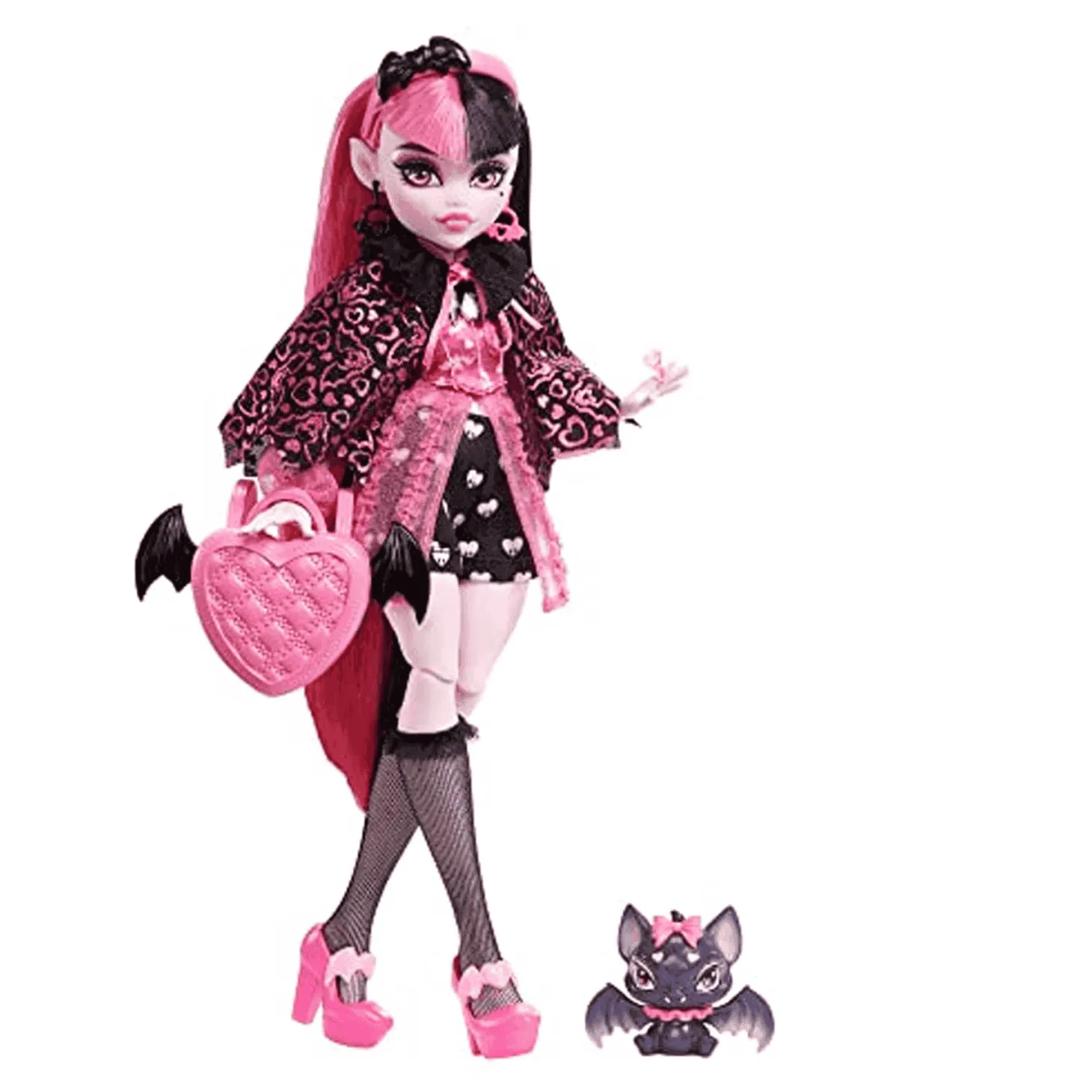 Monster High Draculaura Muñeca articulada con mascota y accesorios de moda