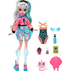 Monster High Lagoona Blue Muñeca articulada con mascota y accesorios de moda