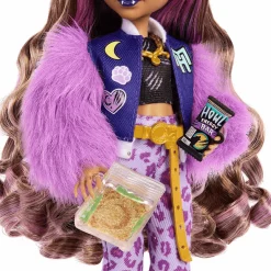 Monster High Muñeca Articulada Clawdeen Wolf Fabulosa con Mascota Crescent y Accesorios
