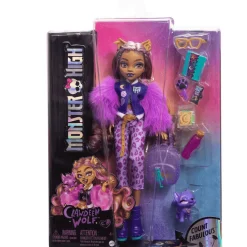 Monster High Muñeca Articulada Clawdeen Wolf Fabulosa con Mascota Crescent y Accesorios