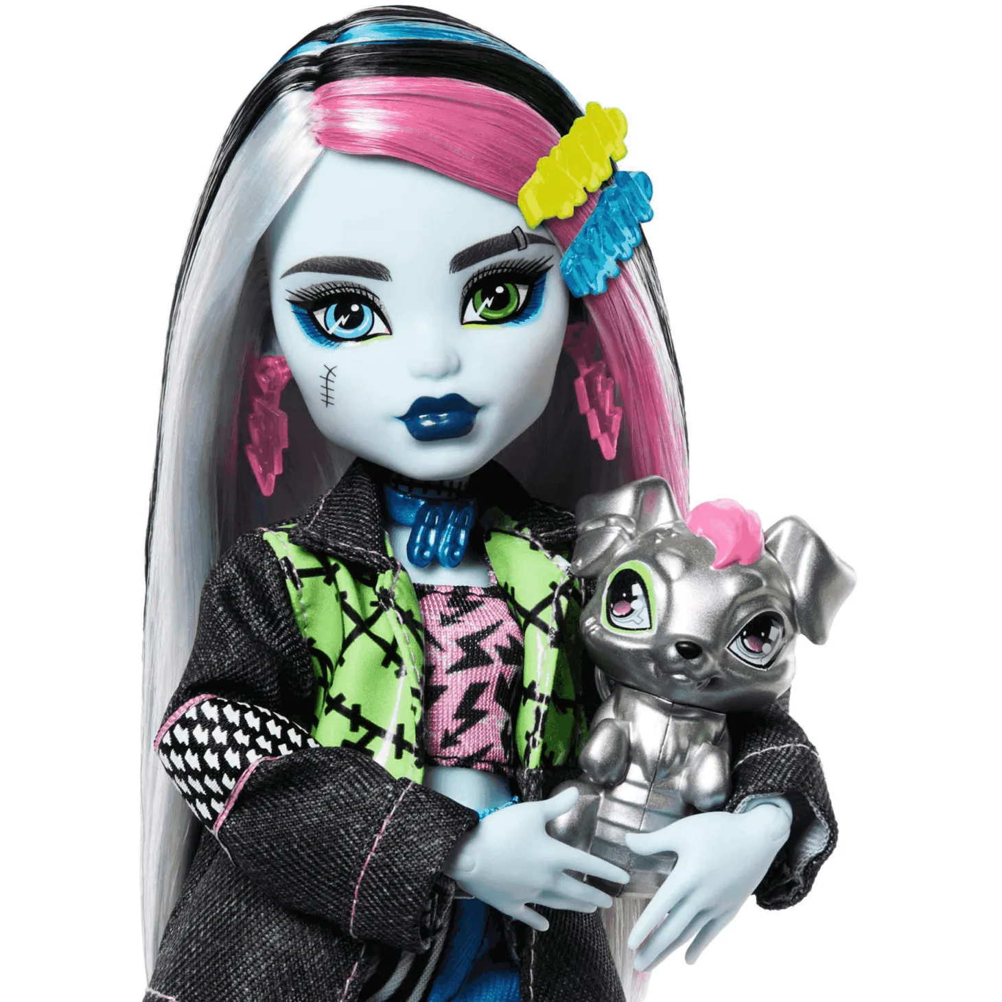 Monster High Muñeca Frankie Stein con Mascota Watzie y Accesorios