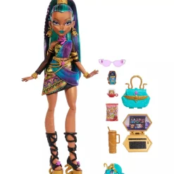Monster High Nefera De Nile – Muñeca con mascota Lavish y 7 accesorios