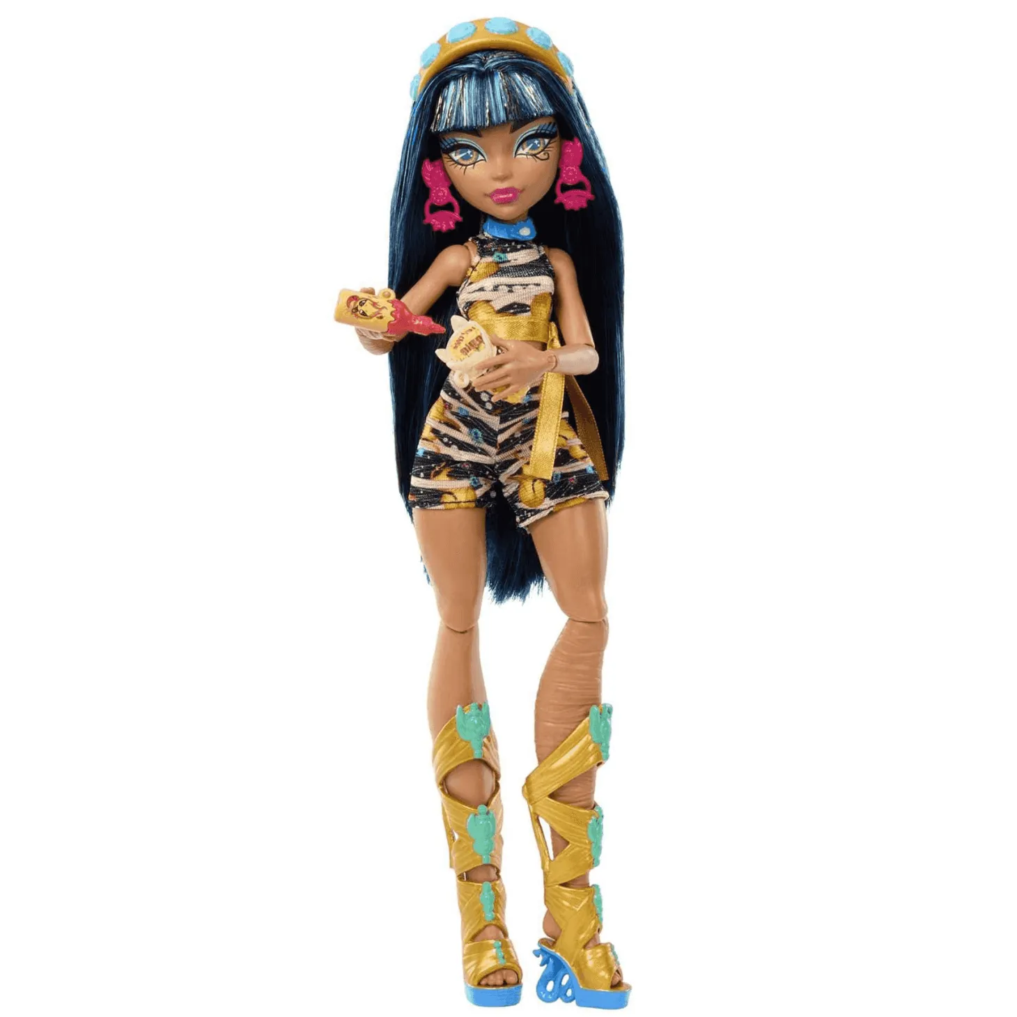 Monster High Skulltimate Secrets Cleo de Nile Muñeca con armario con 15 accesorios sorpresa de moda