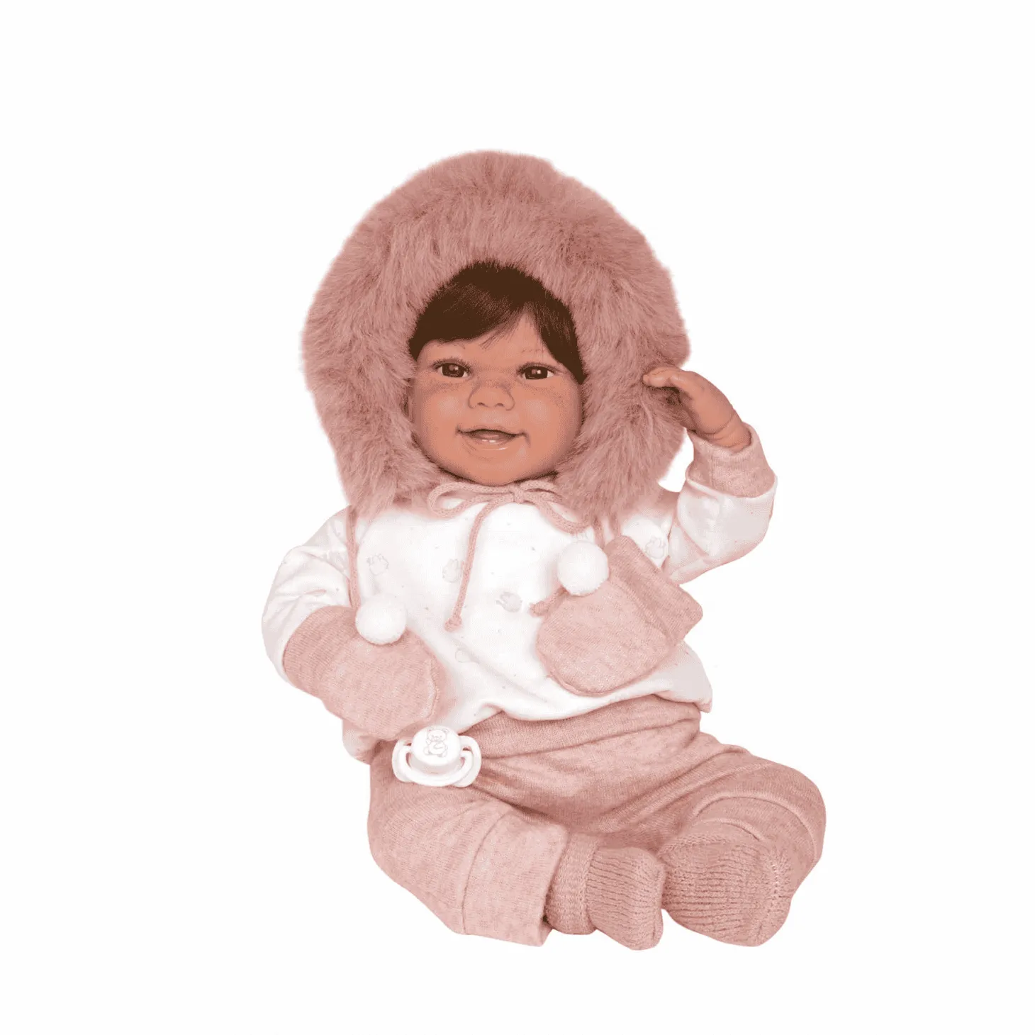 Muñeca con peso Elegance Zoe rosa con manoplas