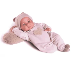 Muñeca Recién Nacida con peso Luca con cojín corazón Antonio Juan
