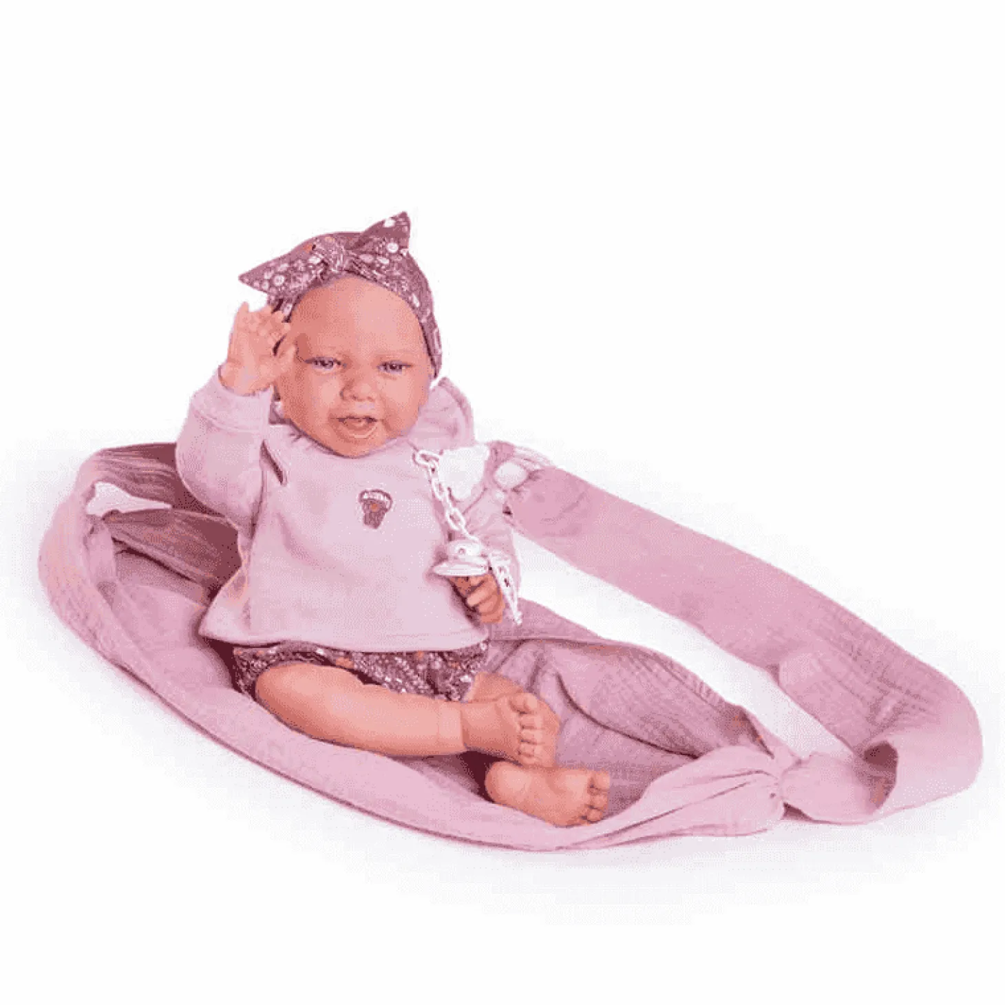 Muñecas Antonio Juan Recién Nacida Carla con Fular Portabebé 42 cm