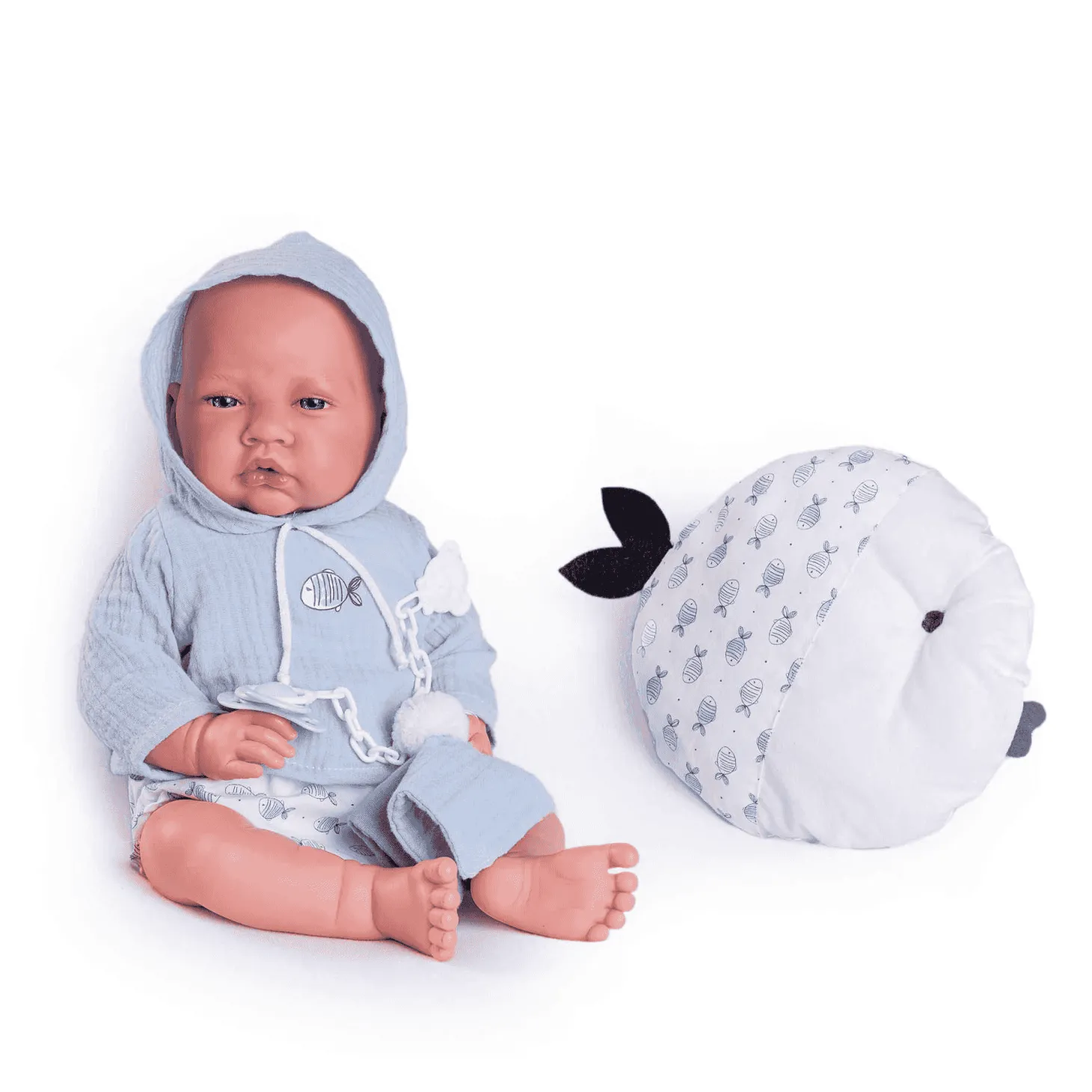 Muñecas Antonio Juan Recién Nacido con Cojín Pececito