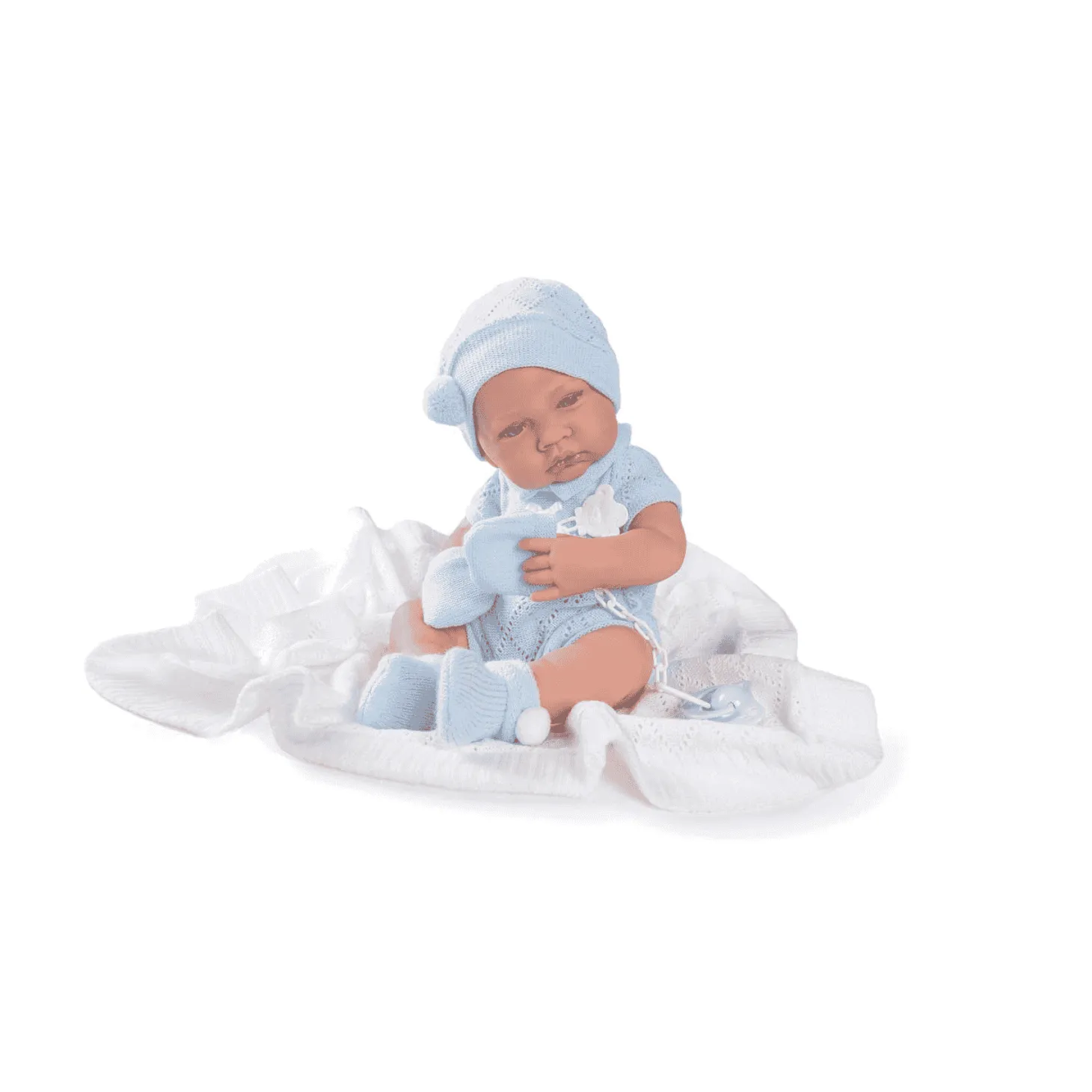 Muñecas Antonio Juan Recién Nacido con toquilla de punto