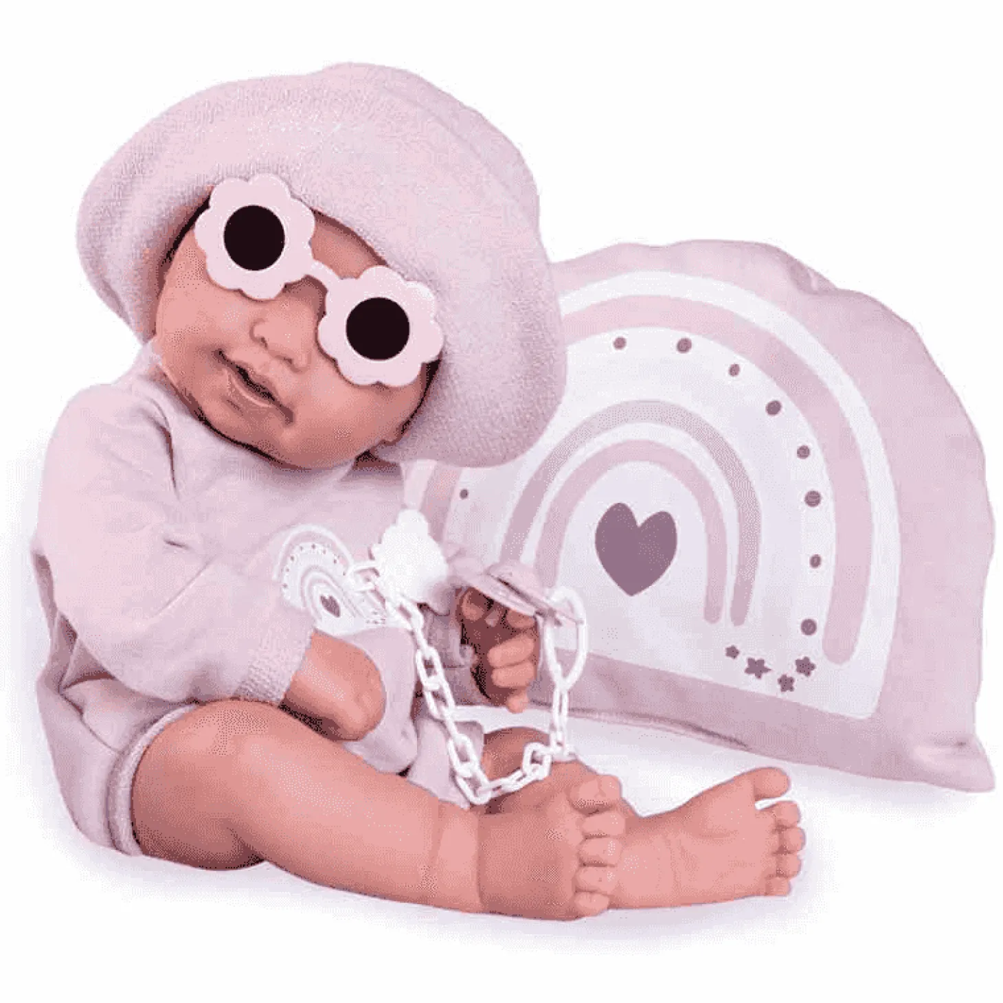 Muñecas Antonio Juan Recién Nacida Pipa Arcoiris al Sol 42 cm