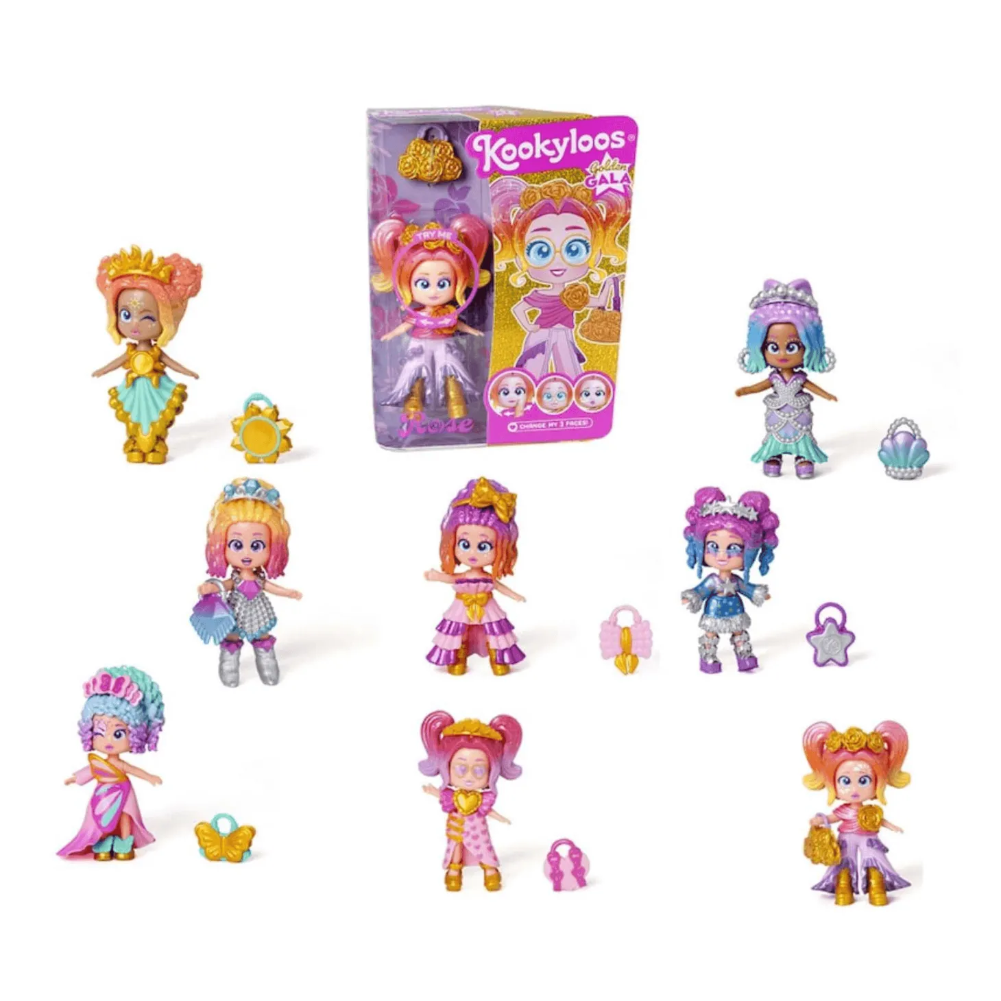 Muñecas Kookyloos Golden Gala - Juguetes de moda para niñas