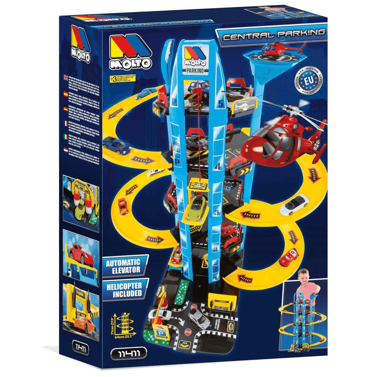 Parking 5 plantas con helicóptero Molto Juguete