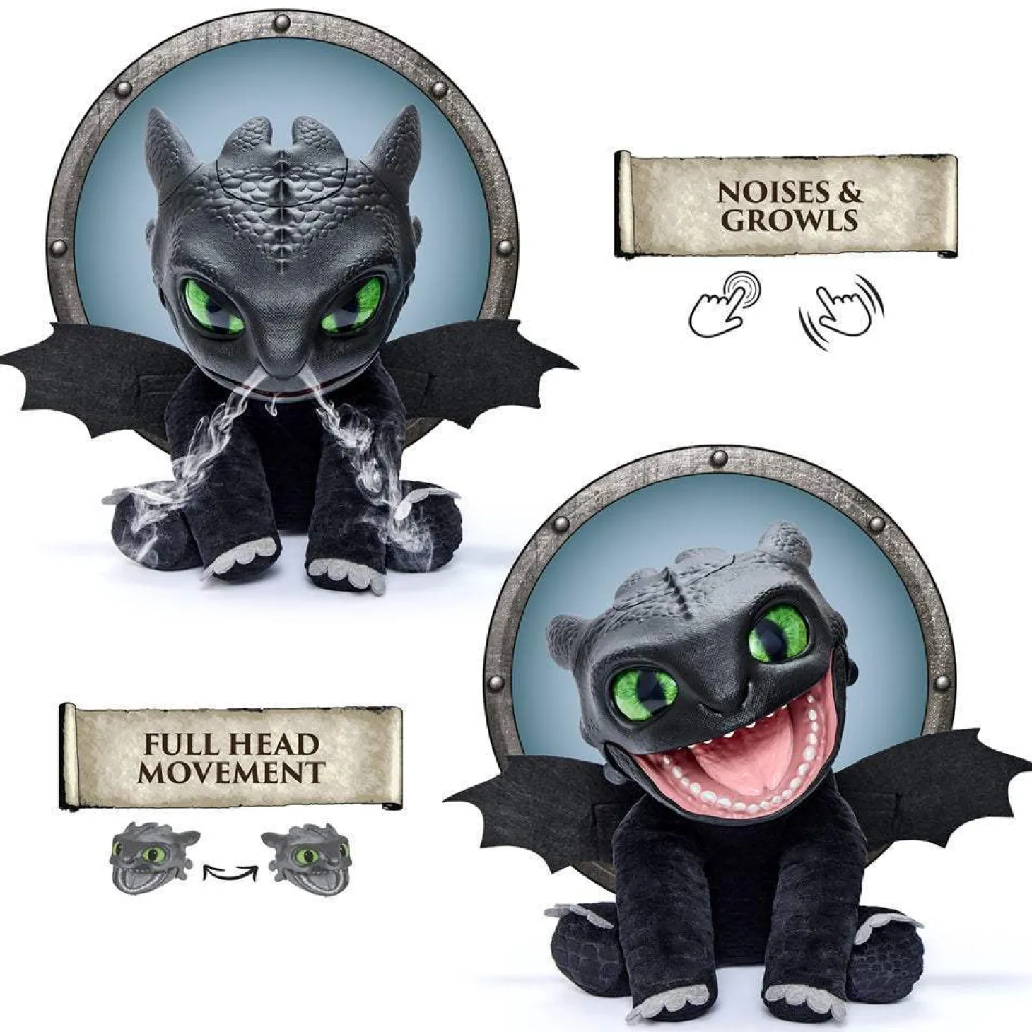 Peluche Real FX Desdentado – ¡Haz que el dragón cobre vida en tus manos!