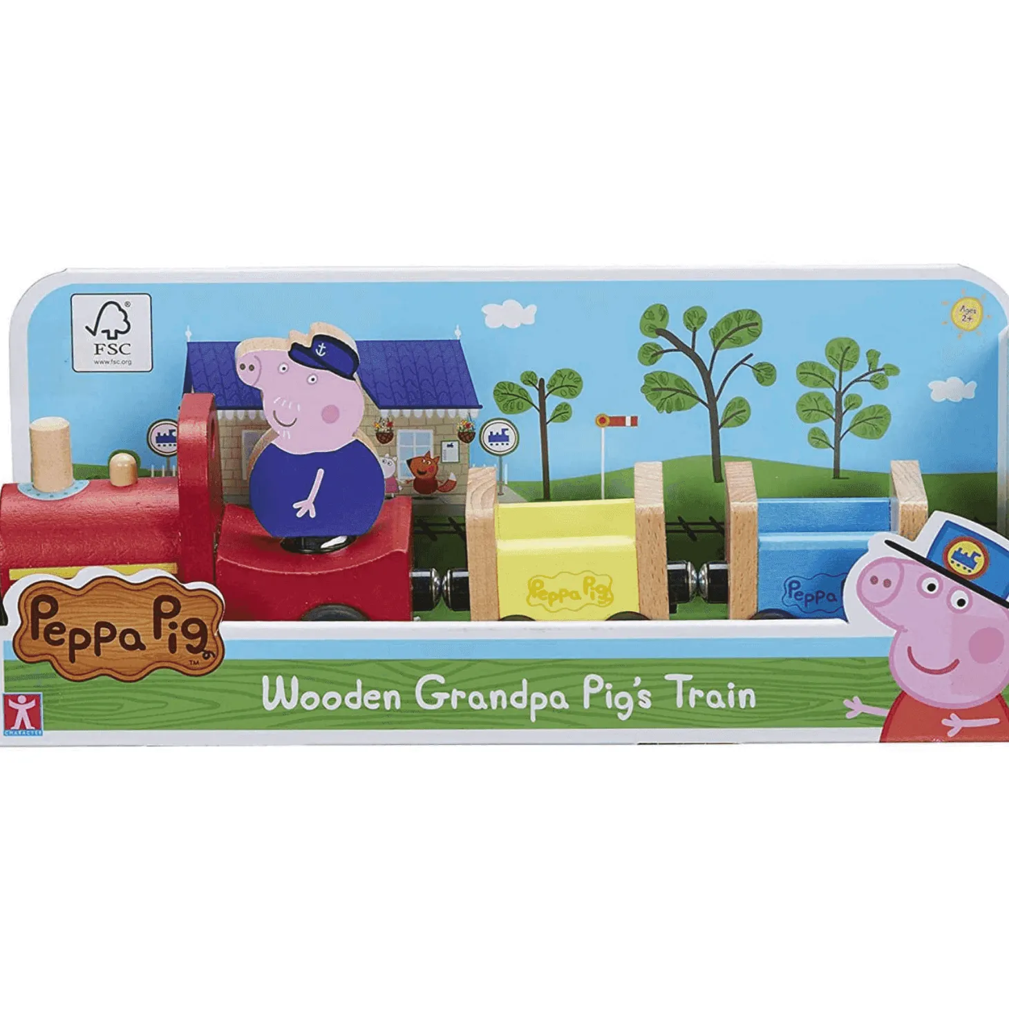 Peppa Pig Tren de Madera Con Figura Abuelo Pig