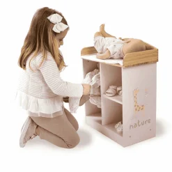 Perchero / Cambiador Nature 37x20x48 cm – Juego simbólico de madera para muñecas