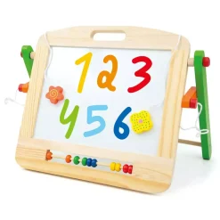 Pizarra de madera 2 en 1 con ábaco de colores