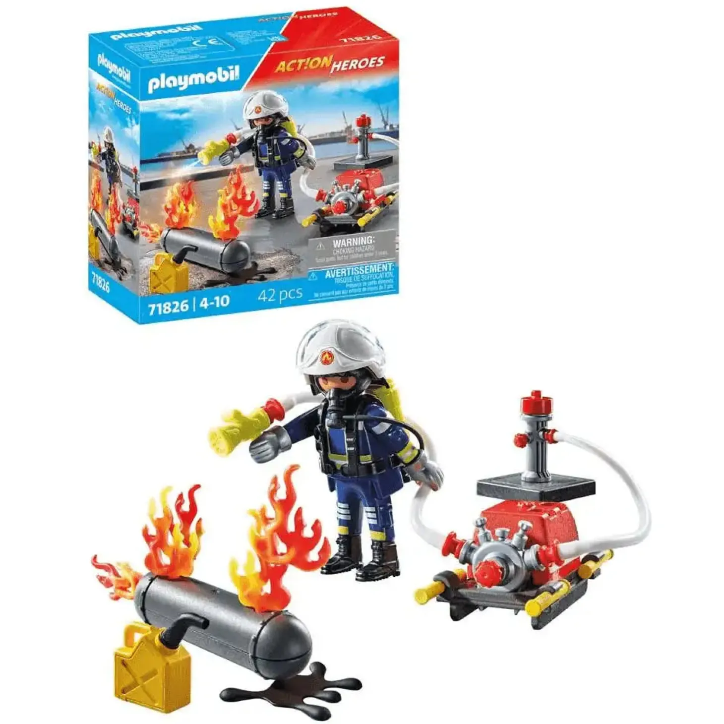 Playmobil Action Heroes Bombero con bomba de agua