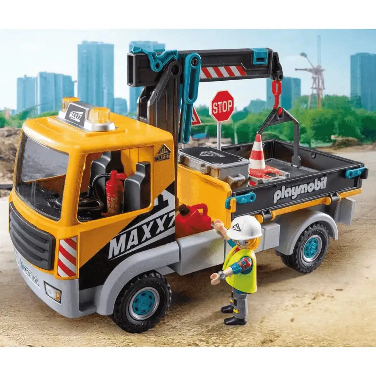Playmobil Action Heroes Camión de construcción con grúa
