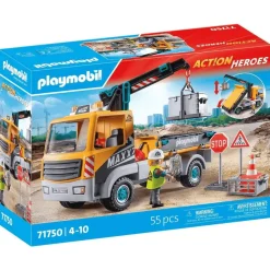 Playmobil Action Heroes Camión de construcción con grúa