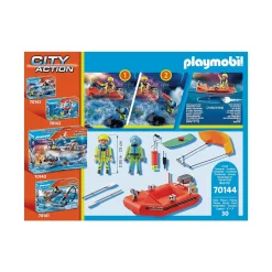 Playmobil City Action Rescate Marítimo Rescate de Kitesurfer con Bote 70144
