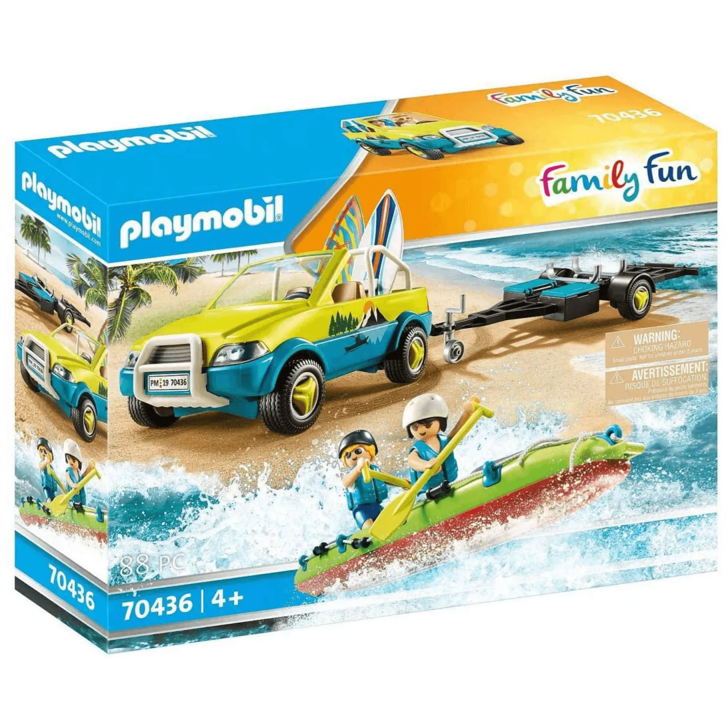 Playmobil Family Fun Beach Coche de Playa con Canoa 70436
