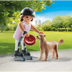 Playmobil Patinadora con retriever