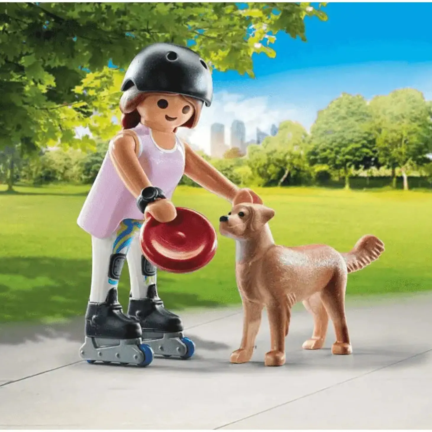 Playmobil Patinadora con retriever