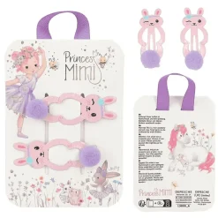Princess Mimi pinzas para el pelo con pompón