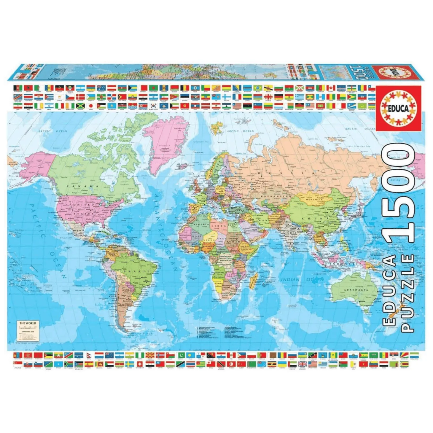 Puzzle Mapamundi Político 1500 Piezas