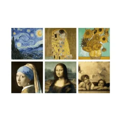Puzzle 3D Arte 6 Obras de Arte Famosas en un Cubo