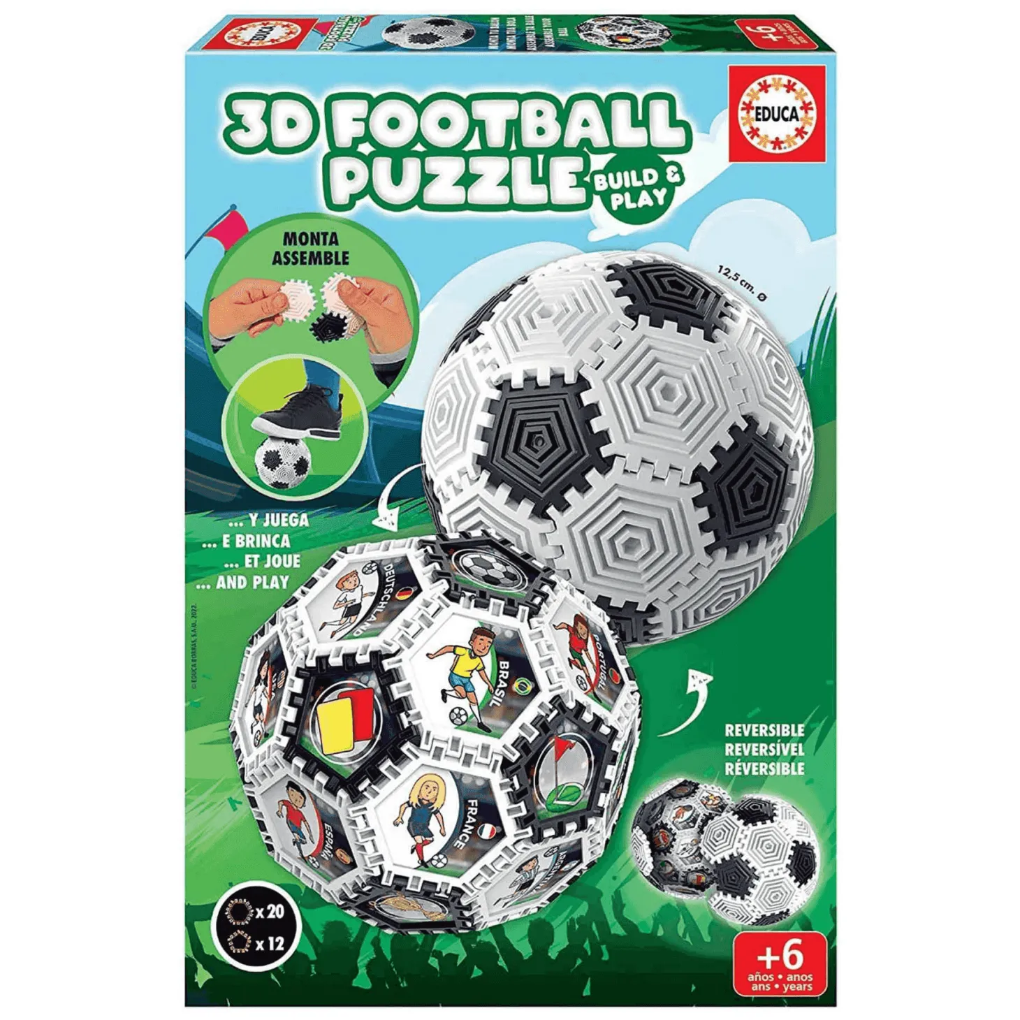 Puzzle 3D Balón con 32 Piezas Monta y Juega