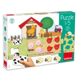 Puzzle Encajable de Madera Granja