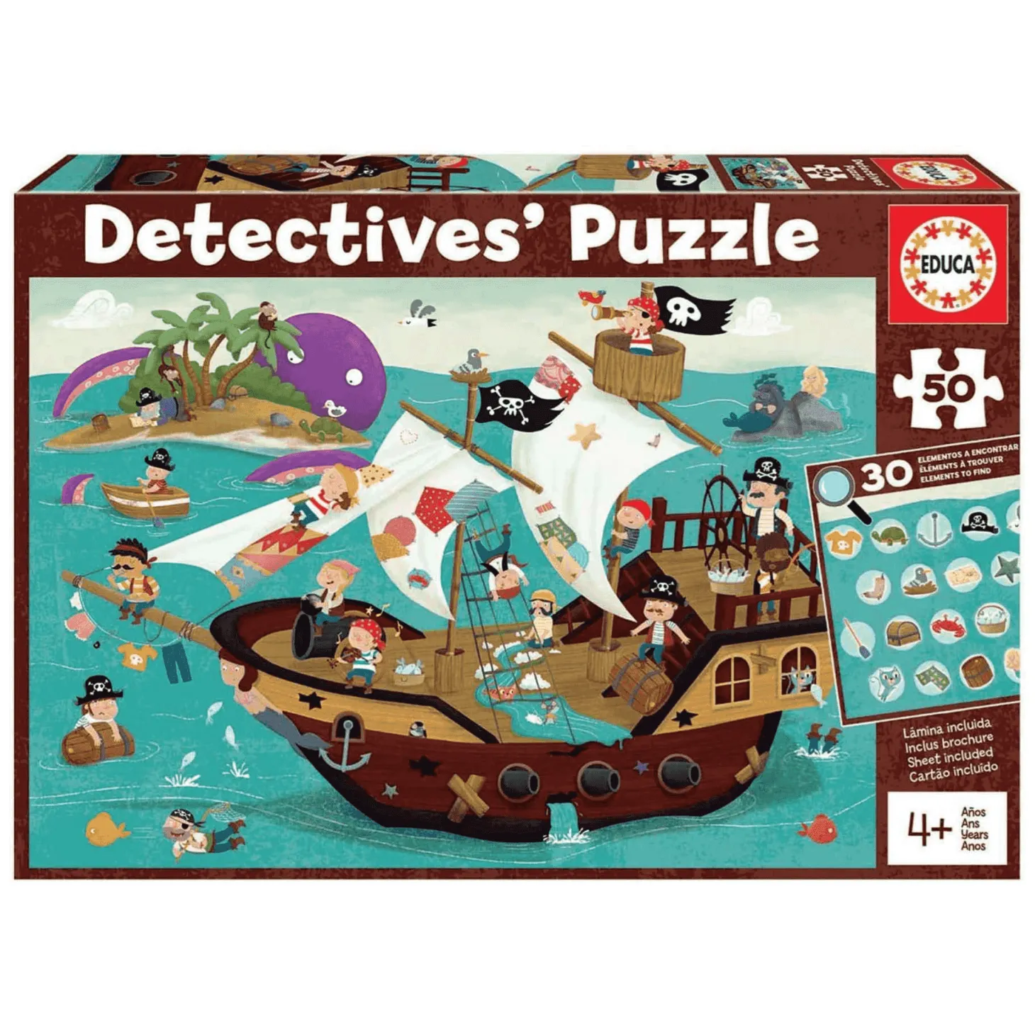 Puzzle Infantil Detectives Piratas 50 Piezas