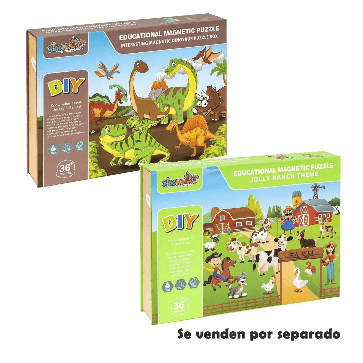 Puzzle Magnético Educativo Granja o Dinosaurios