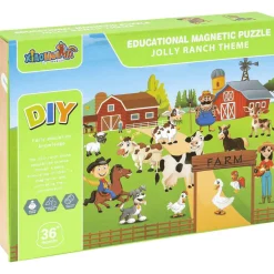 Puzzle Magnético Educativo Granja o Dinosaurios